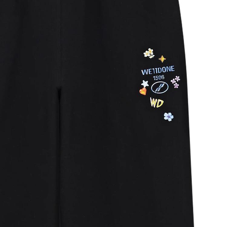 We11done Ss26 Bear Print Casual Pants Unisex bottoms WD-TA1-26-850-U-BK