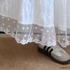 White Lace High-Waist Slimming Long Skirt for Women - Spring/Summer/Autumn