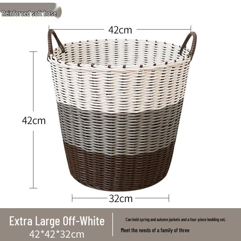 Lux Woven Rattan Laundry Basket - Elegant Clothes Storage Solution