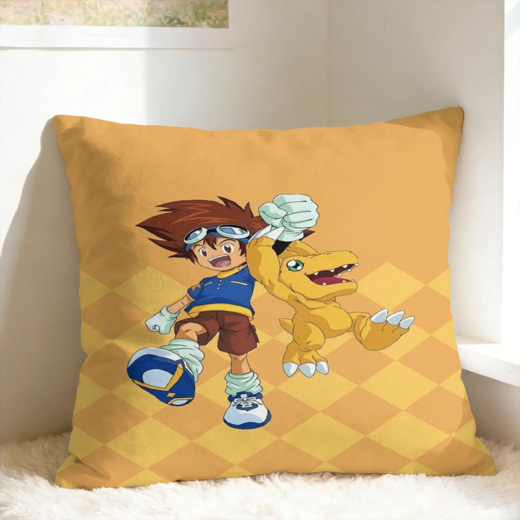 Pillow Cover Anime D-DigimonS Novelty Pillow Case For Sofa Couch Bed Living Room Pillowcases