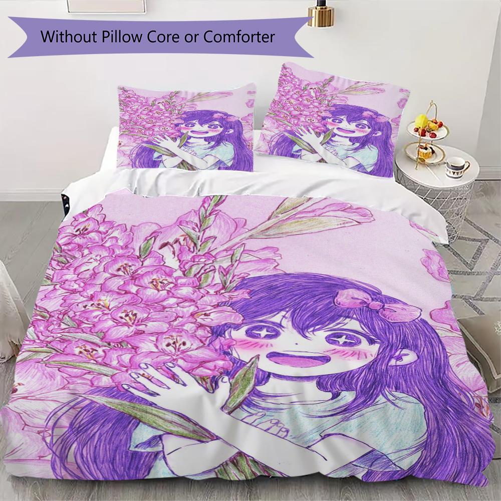 Omori Game 6 Pattern Bedding uilt Set uilt Cover Pillowcase Home Decoration Birthday Gift (1 * duvet cover + 2 * pillowcase without core)101