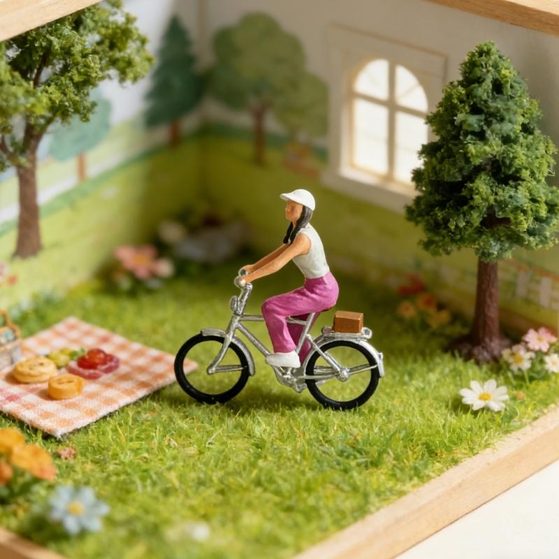Handgefertigtes 1/64 Radfahrer-Figurenset Mit Realistischen Posen Detailliertes Miniatur-Radfahrer-Ornament Für DIY-Szenenbau