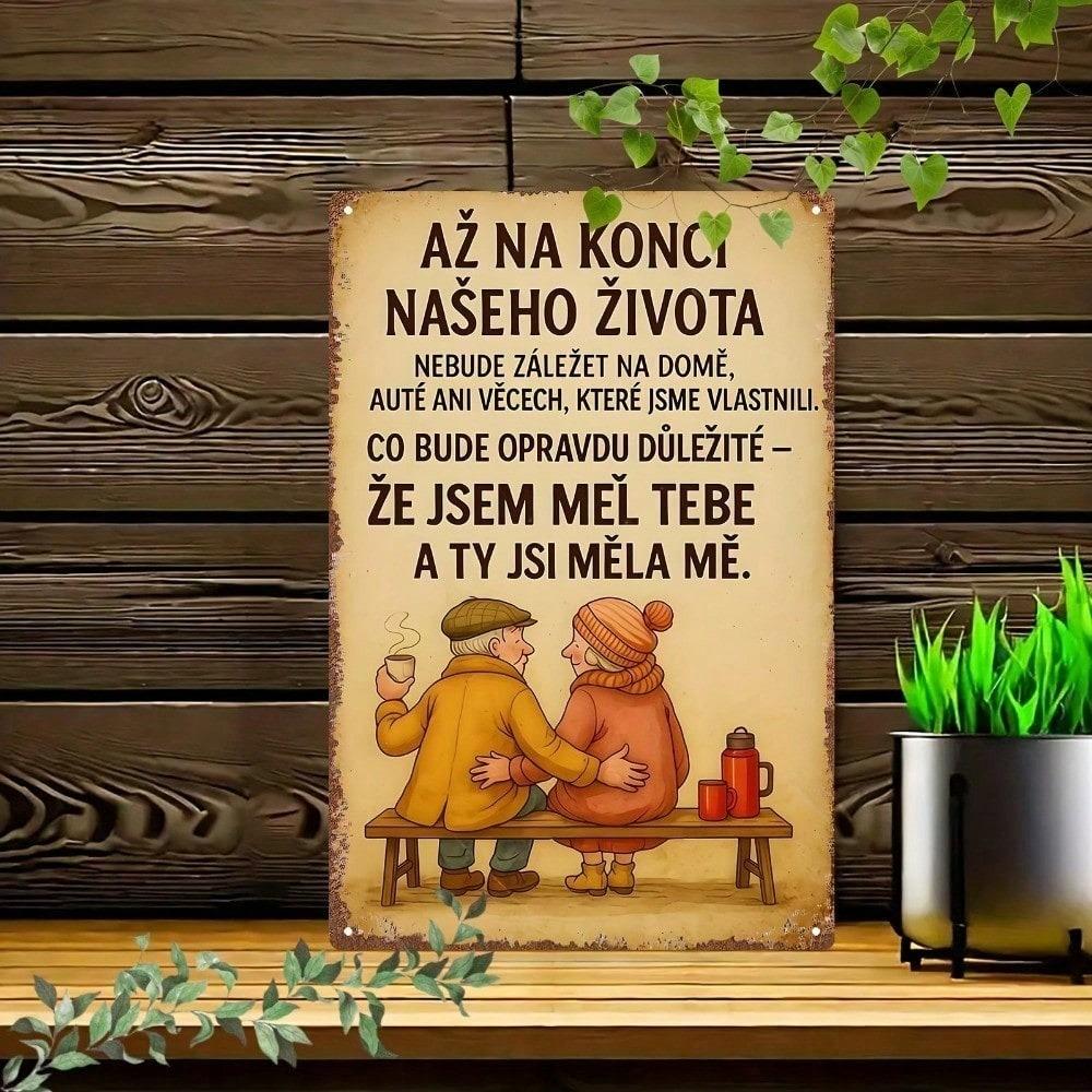 Vintage Czech Slogan Tin Sign, 7.87x11.81in Retro Metal Wall Art, Nostalgic Home Decor