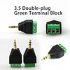 4pcs 3.5mm  Balun Male To Screw Terminals Female Adapter Easy To Use for Microphones & Earphones Without Soldering