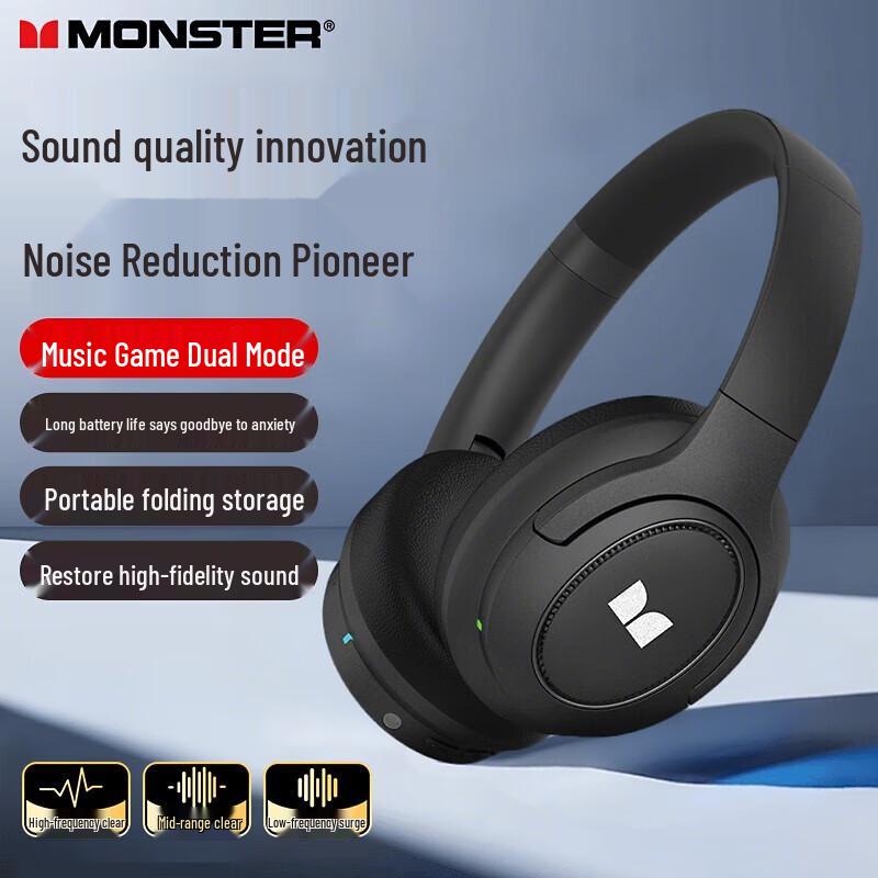 Monster ANC Active Noise Cancelling Wireless Gaming Headphones MQH07