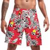 3D Printed Coconut Trees Umbrella Short Pants For Men Colorful Stripes Beach Shorts Summer Hawaiian Board Shorts Swim Trunks