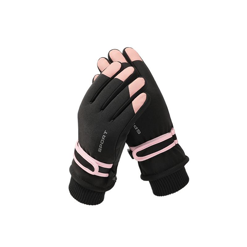 Women's Touchscreen Ski Gloves with Anti-Lost Buckle, Cold-Proof, Fleece-Lined, and Warm for Winter Sports and Cycling