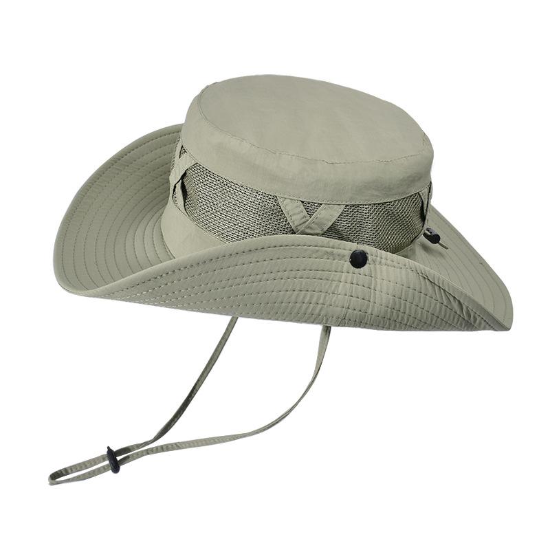 9245 Summer Eaves Breathable Sunshade Bucket Hat Men's Spring and Autumn Sunscreen Sun Hat Outdoor Mountaineering Fishing Hat