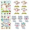 6 Photos/pack of Cute Panda Dinosaur Mixed Puzzle Face Change Stickers Children's Graffiti Educational Toys