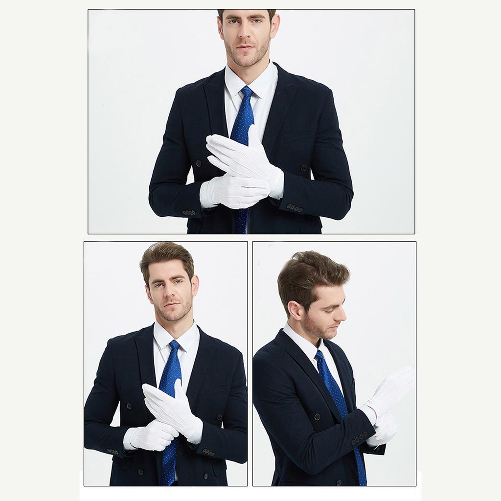 White Gloves Nonslip Short Gloves for Formal Tuxedo Honor Guard Inspection Hand Gloves For Men And Women Unisex