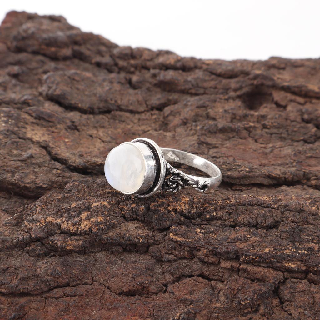 Rainbow Moonstone Ring Gemstone Jewelry, 925 Solid Sterling Silver Ring, Handmade Beautiful Jewelry Gift For Her