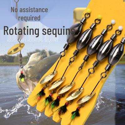 Wild Fishing Rotating Spinner: Melon Seed Lure for Long Casts - Aspius Mandarin Fish, White Strip Micro Artificial Bait.