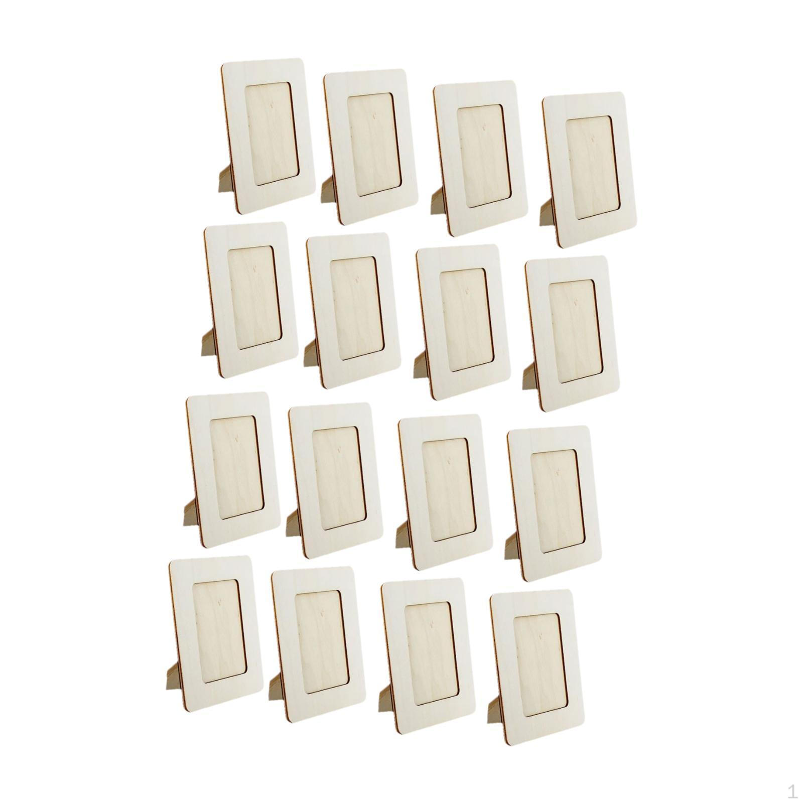 

16x Деревянная рамка для фотографий для поделок, DIY поделок, Неокрашенная настольная свадебная