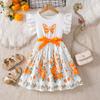 Sweet Butterfly Print Dress For Girls - Summer Children's Fashion Princess Dress