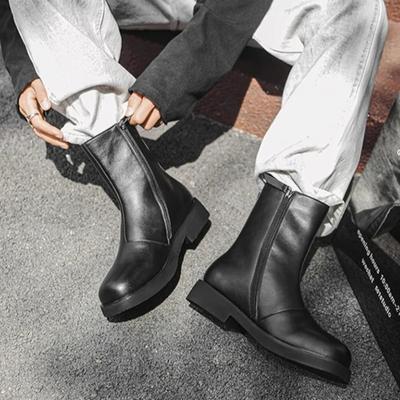 Hochwertige Lederschuhe für Herren Fad Designer Plateau Freizeit Stiefeletten für Herren Britische High-End Chelsea Boots Botas Hombre