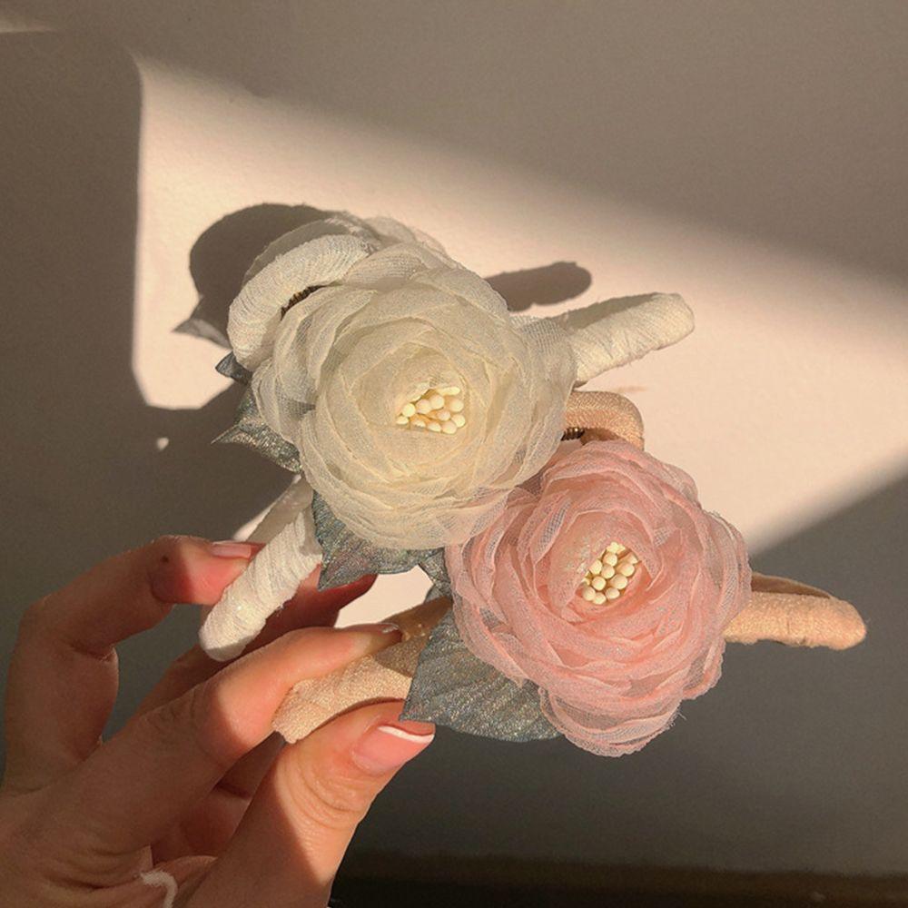 

Clip Temperament Women Hair Accessories Camellia Hair Claw Korean Style Hair Clip Flower Hair Claw