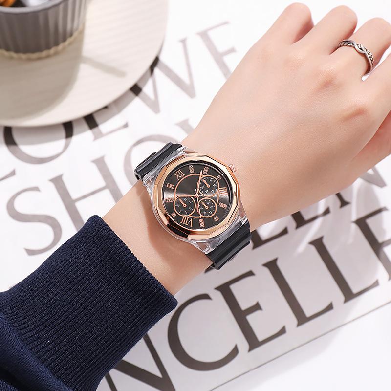 Jelly Watch Women'S Simple Fashion Silicone Small Round Watch Primary School Children'S Women'S Sports Watch