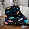 1pc Space Adventure Blanket, Lightweight Flannel Throw Blanket For Sofa, Bed, Travel, Camping, Living Room, Office, Couch, Chair, And Bed