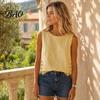 Soft Blouse Summer Tops for Women, Round Neck Sleeveless Pullover Tops, Pure Color Stretchy Breathable Regular Fit Vest Work Party Vacation