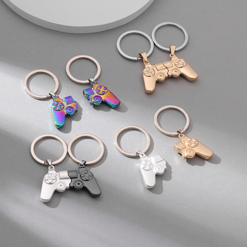 2 Pcs Funny Couple Gamers Keychain Game Controller Magnet Keychain for Girlfriend Boyfriend Valentines Day Gaming Gift
