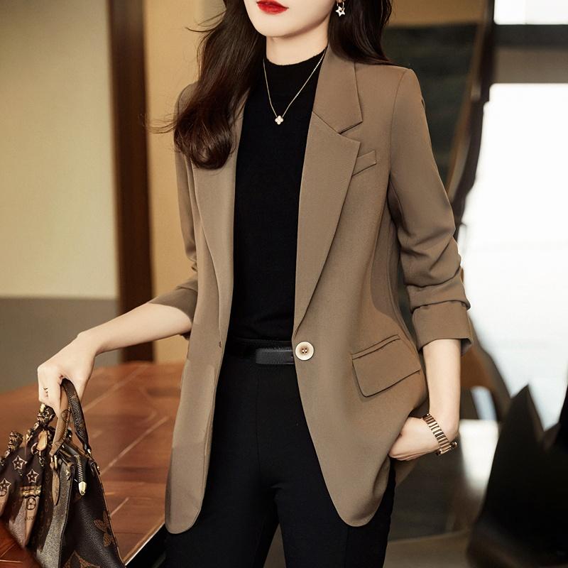 MAYRAIN Women's Elegant Slim Fit Blazer - Lightweight Spring/Summer Business Office Coat, Solid Colors