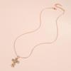 Carlisle Leaf Necklace & Cross Pendant Rhinestone Choker