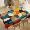 Colorful Geometric Pattern Tablecloth for Table Decor Party Waterproof Rectangle Reusable Tablecloths for Table Dining Room