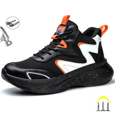 Scarpe da lavoro di sicurezza leggere e alla moda, con punta in acciaio anti-schiacciamento, per uomo, stivali da lavoro industriali, calzature maschili
