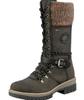European and American Knight Boots European and American Women's Front Lace-up Winter Mid-tube Square Heel Round Head Sewn Martin Boots
