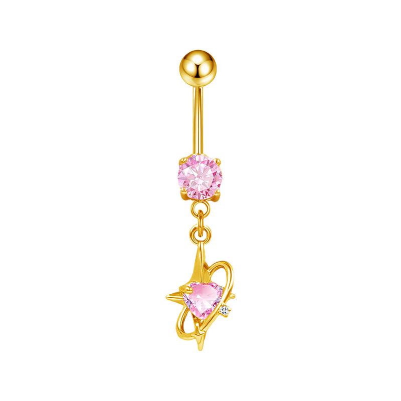 Gaibei Heart-shaped Bow Navel Ring - European & American Trendy Style Belly Button Jewelry