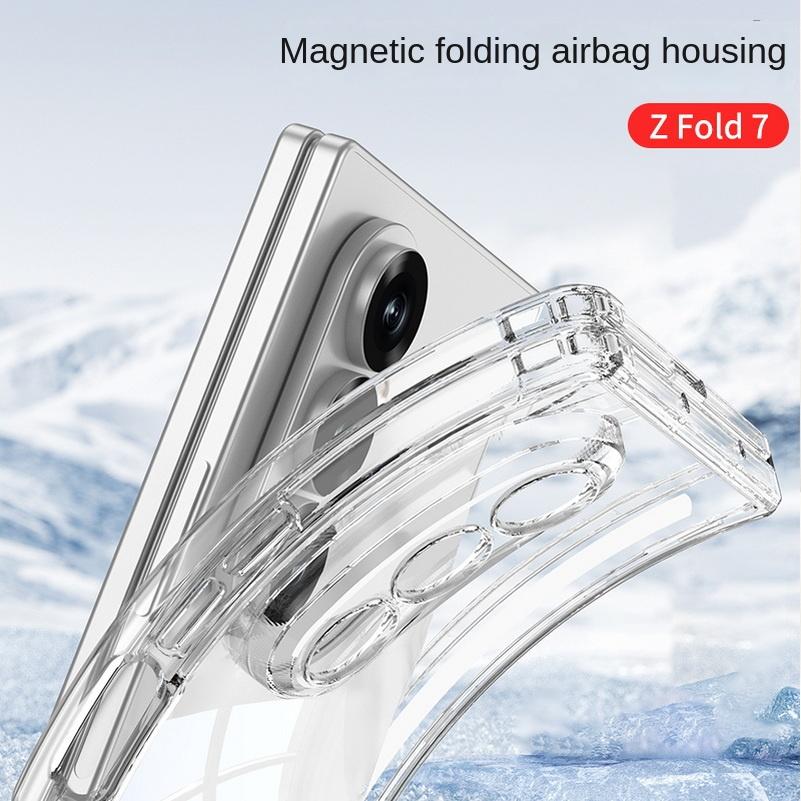 Custodia per telefono trasparente a libro con angoli rinforzati anti-caduta tutto incluso per Samsung Galaxy Z Fold 7 Fold7 Cover Protettiva Fotocamera
