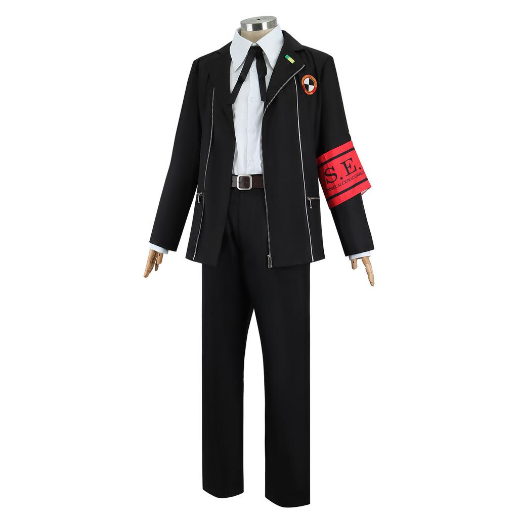 Spiel P3 Makoto Yuki Cosplay Kostüm Perücke Gekkoukan High School Uniform Stickerei Schwarz Anzug Hosen Hemd Tägliches Tragen Geschenke