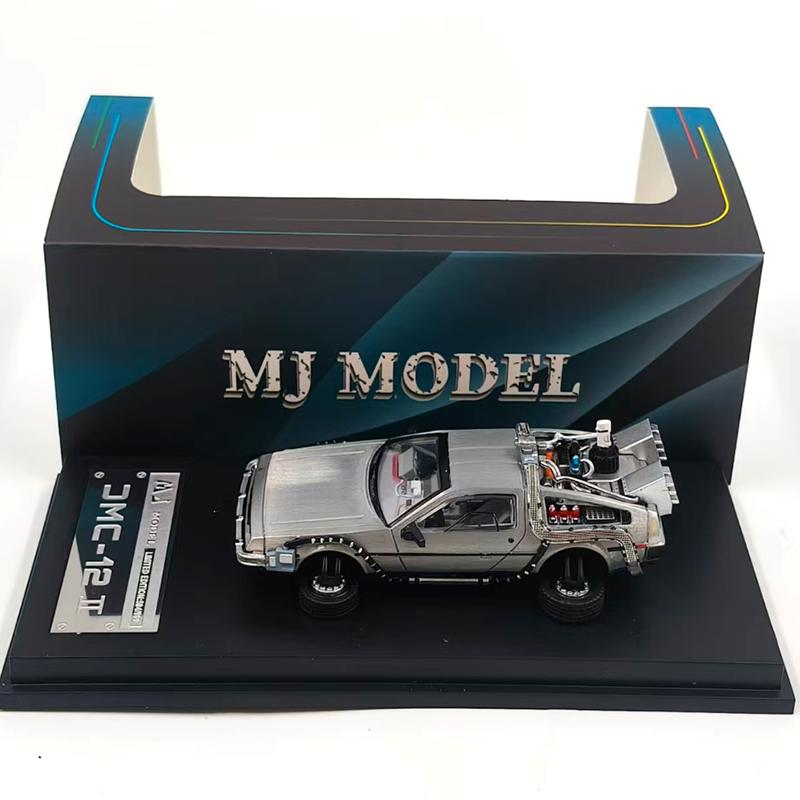 MJ 1/64 Alloy Car Model Back To Future Time Machine DeLorean12 DMC 12 DMC-12 Precision Model