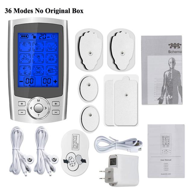 36 Modes Electric Muscle Stimulation Massager EMS Digital Therapy Acupuncture Low Frequency Pulse Relax Muscles Family Portable