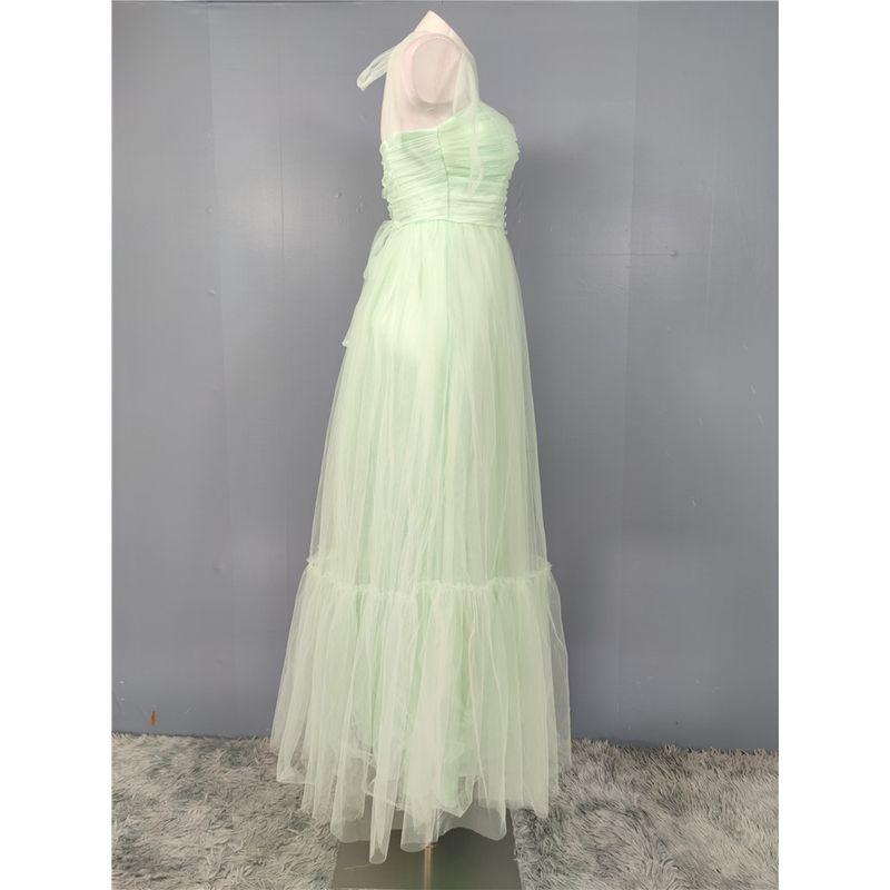 Foreign Trade Order in Home Aura Puffy Large Swing Skirt Vacation Mesh Slimming Beautiful Banquet Party Dopamine Dress