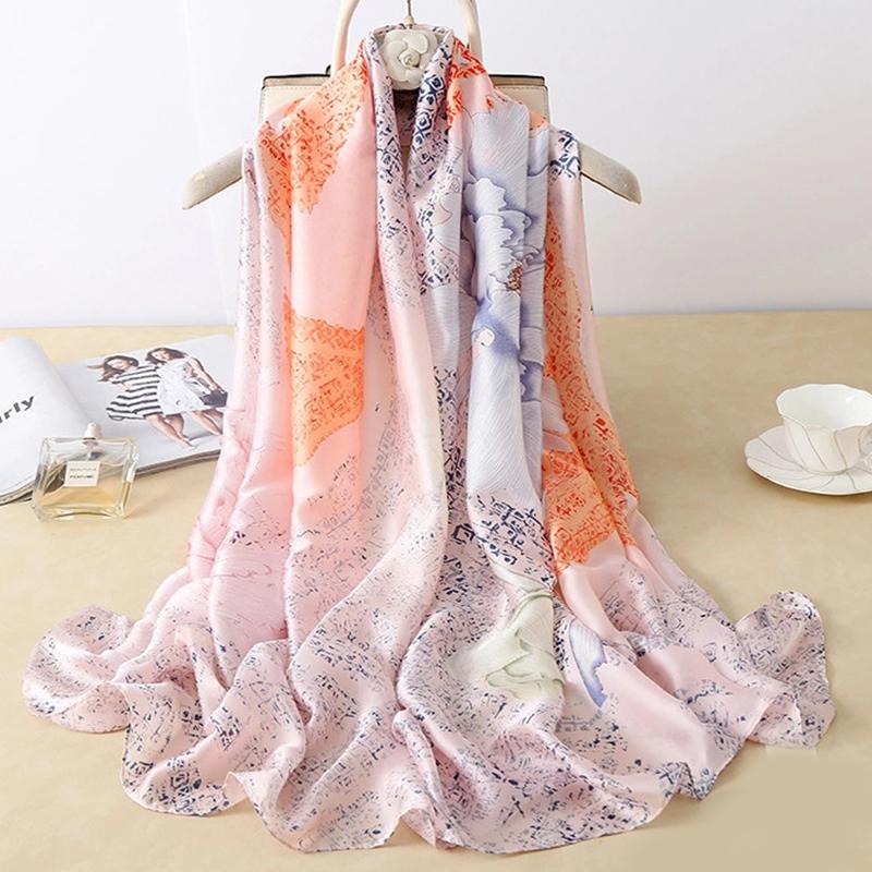 180*90cm muffler new Luxury Brand Scarf Women Shawls Wraps Spring Hijab Bufanda Foulard Female Bandana Beach Stoles Silk