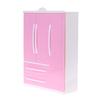 Three-door Pink Modern Wardrobe for Dolls Furniture Clothes Accessories Toys for Girls Baby Toy