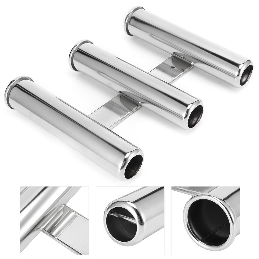 3 Tube Fishing Rod Holder Rack Stainless Steel Marine Yacht Boat Hardware Accessory