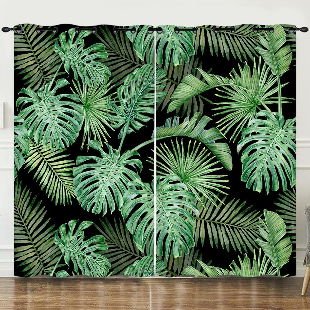 Curtains Tropical Rainforest Living Room Bedroom Curtains Digital Printing Blackout Curtains No Punching