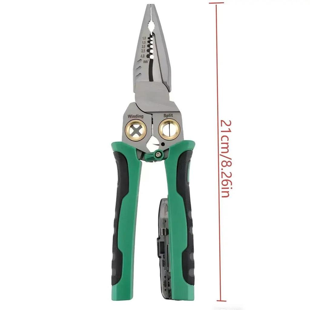 Rechargeable Multifunctional Wire Stripping Pliers with Voltage Tester, Electrician Tool for Stripping, Cutting & Crimping