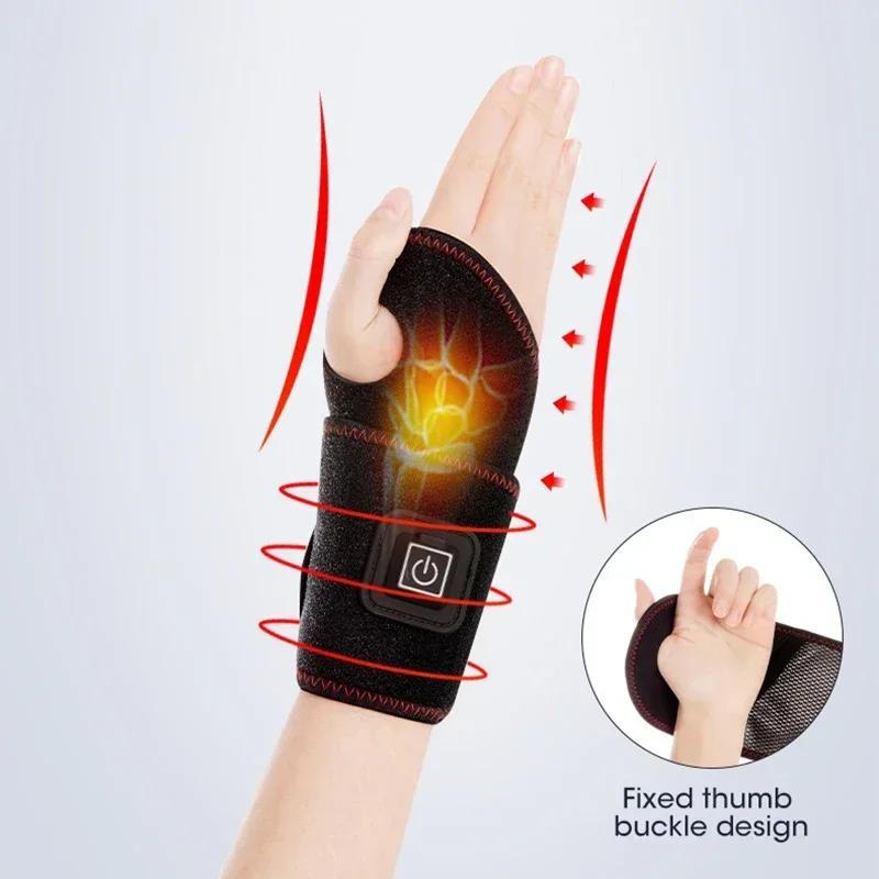 Electric Heating Brace for Pain Relief, Compression Support Wrap for Wrist Hand Knee Ankle Neck with Herbal Pads Warmer