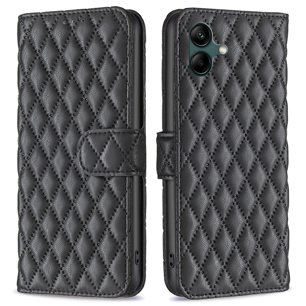 For Samsung Galaxy A06 4G Case PU Leather Rhombus Phone Cover