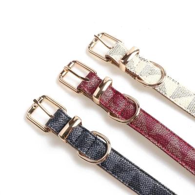 Collare per Cani di Lusso Designer Sicuro Regolabile Bottone Metallico Pelle PU Guinzaglio Guinzaglio Collare per Cani Piccoli Medi Grandi Accessori per Animali Domestici