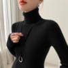 Women's Cashmere Ribbed High Neck Sweater - Seamless, Slimming, Versatile Knitwear for Autumn/Winter