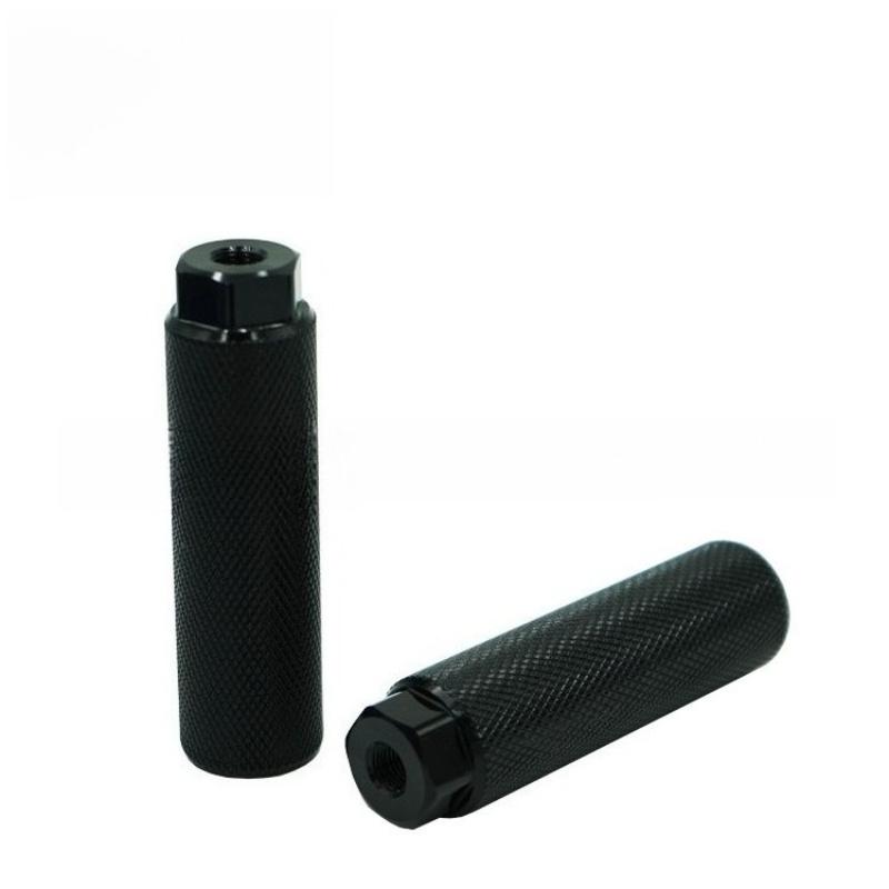 1 Pair Non-Slip Aluminum Alloy Cylinder Foot Pegs MTB BMX Axle Mount Stunt Bicycle Front Pegs for Mountain Bikes Foot Stunts Peg