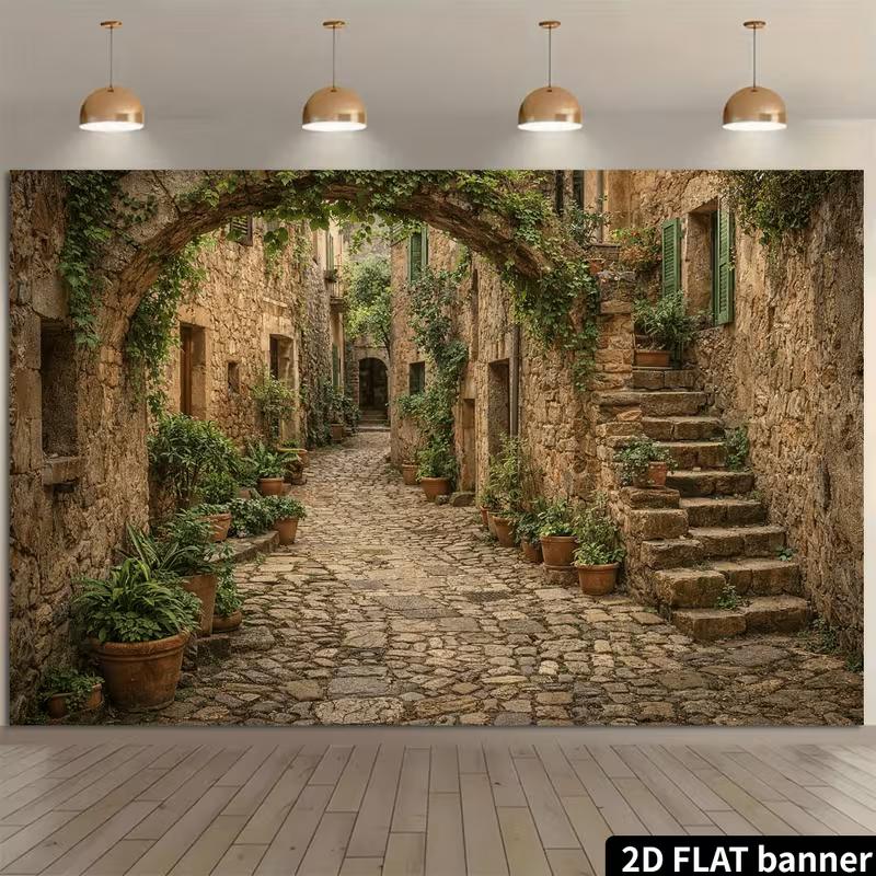 Mittelmeer-Kopfsteinpflaster-Gasse Hintergrund Fotografie Hintergrund