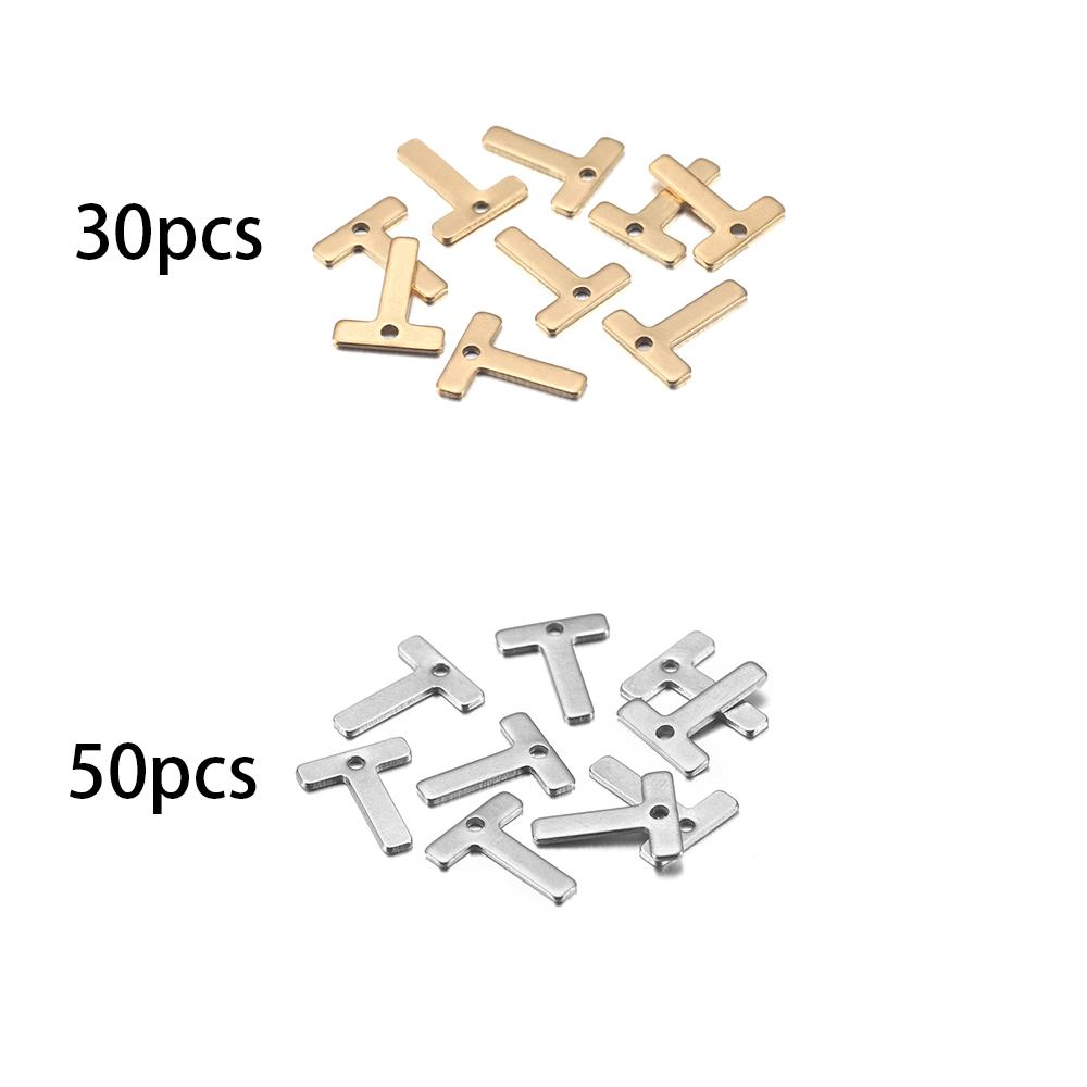 26/50 Stück Edelstahl Gold A-Z Buchstaben Anhänger Alphabet Charms Armband Ohrring für Damen Für DIY Schmuck Anhängerherstellung Zubehör