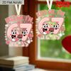 1pc/2pcs Valentine's Day Pink Number 67 Kiss Me Transparent Acrylic Pendant with Milky White Rope, Girlfriend Gift, Wife Gift, Backpack Pendant