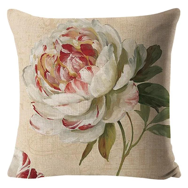 Colorful Flower Cushion Sunflower Rose Dandelion Decorative Pillows Decoration Pillowcase For Car Home