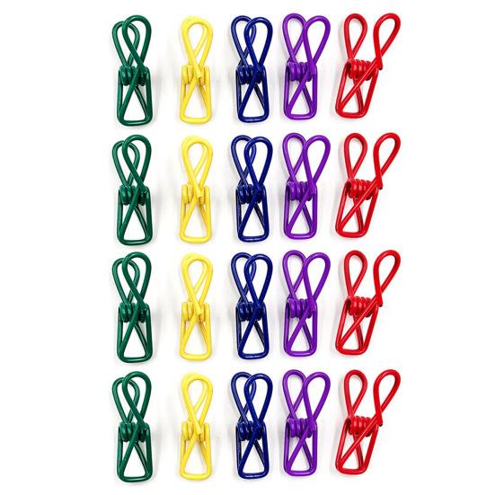 

20 шт. зажимов для сушки одежды из нержавеющей стали, разноцветные зажимы для чипов, высокопрочные зажимы для пищевых упаковок, прищепки для одежды, зажимы для фотоподвесок